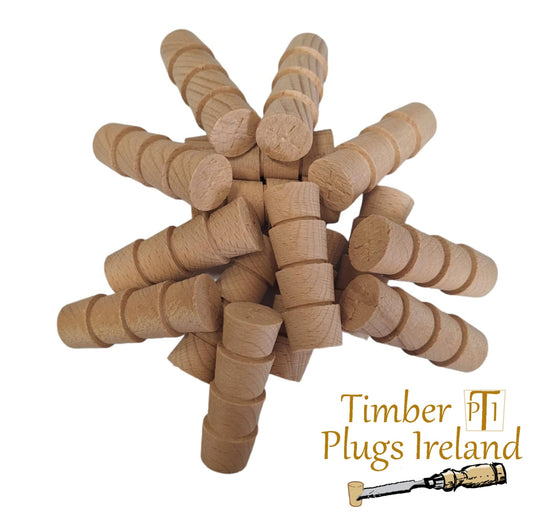 Steamed Beech ( European ) Cross Grain Tapered Timber Plugs